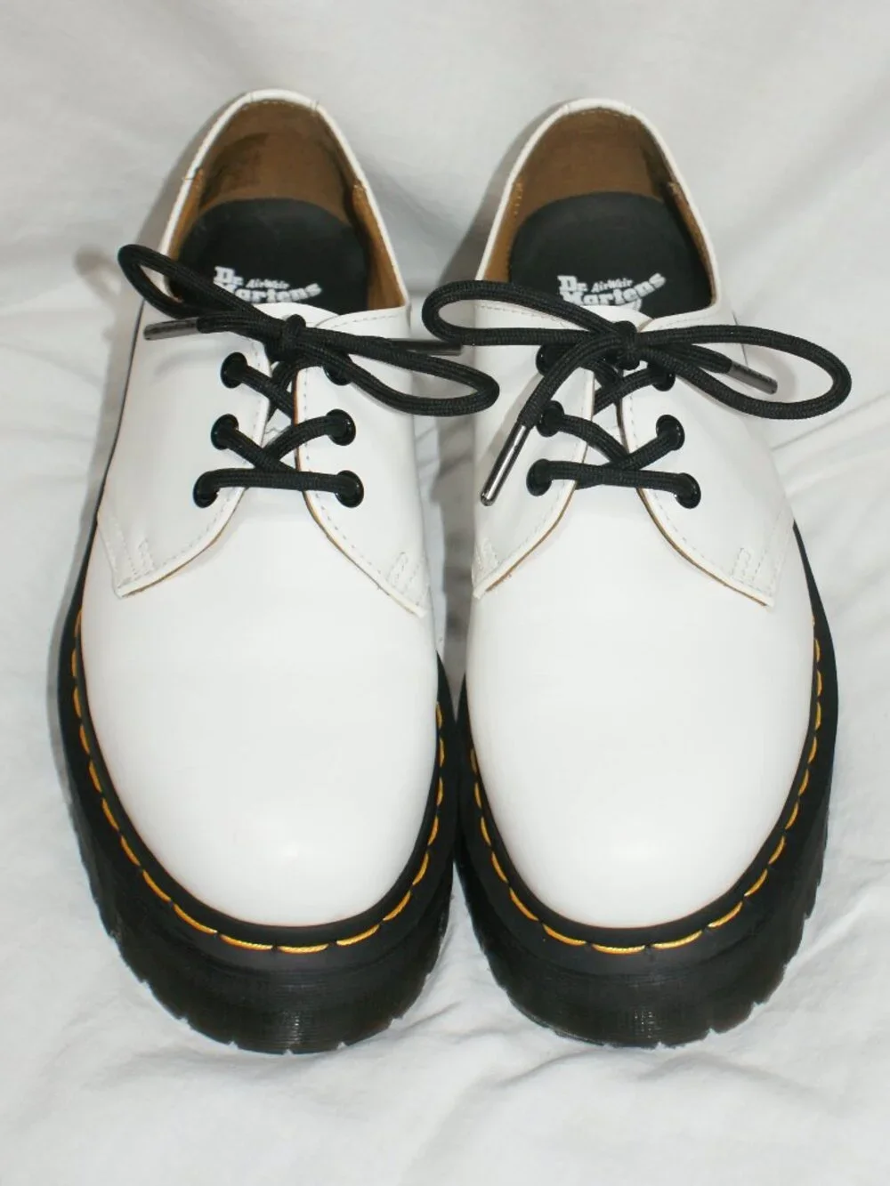 Dr. Martens 1461 Smooth White Leather Platform Women's Size 8 NWOB